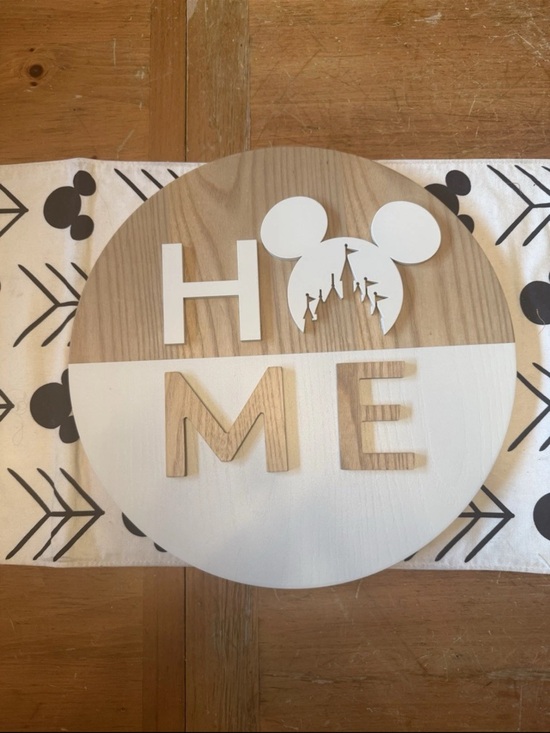 Disney Parks Home Collection Mickey Wood Icon ''Home'' Wall Decor New - Picture 3 of 3